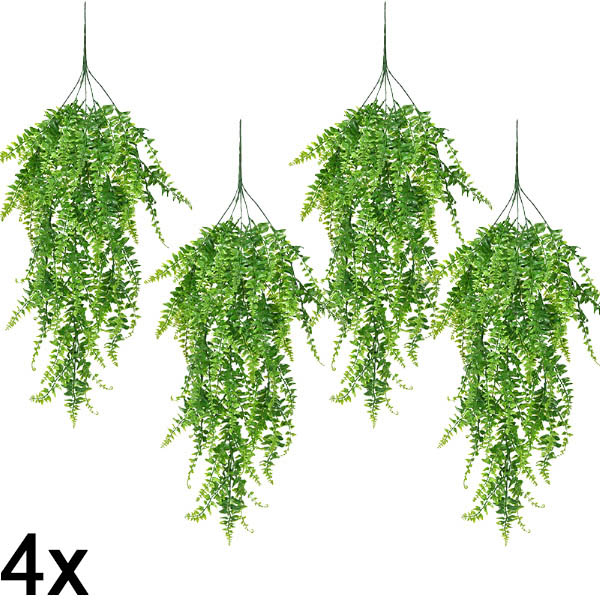 4x Τεχνητή κρεμαστή φτέρη (80 εκ.) | FERNY
