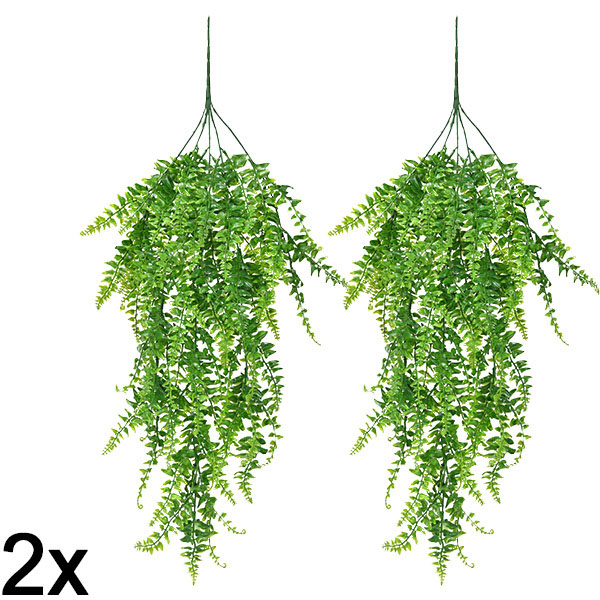 2x Τεχνητή κρεμαστή φτέρη (80 εκ.) | FERNY